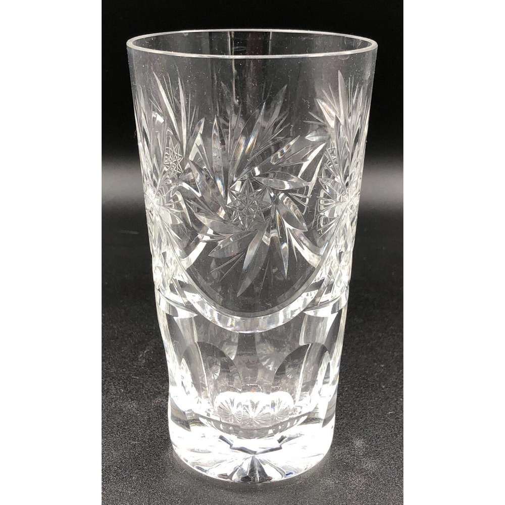 5.5” KUSAK CUT GLASS WORKS Berlin Pinwheel High Ball Glass 1900-1920